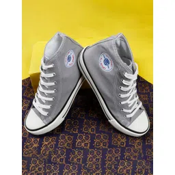 MOZAFIA Men Canvas Lace-up Casual High Top Sneakers