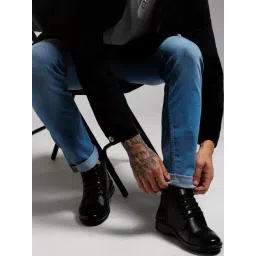 Zoom Shoes Men's Black Derby Boots