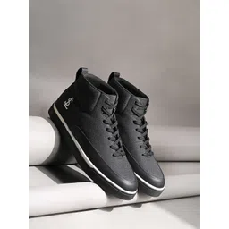 LOUIS STITCH Men Midnight Black Casual Lightweight Comfortable Lace-Up Sneaker