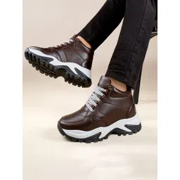 Bxxy Men High-Top Round Toe Elevator Sneakers