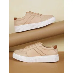 Metro Women Round Toe Lace-Ups Sneakers