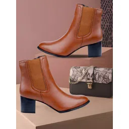 Bxxy Women Casual Block-Heeled Winter Boots
