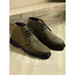 Carlo Romano Men's Olive Chukka Boots