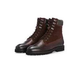 MILLE DOLLARI Men Leather High-Angle Luxury Combat Hiking Boots