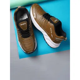 Spotwalk Men Leather Running Non-Marking Shoes