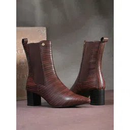 El Paso Women Textured Chelsea Boots