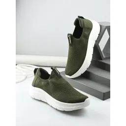 Hoversole Socknit Olive & White Walking Shoes