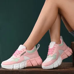 Colorblock Flat Sneakers with Ultra Soft Cushion Lace-Up All-Day Comfort Shoes| Sneakers For Women