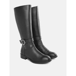 ELLE Women Black Solid High-Top Regular Boots