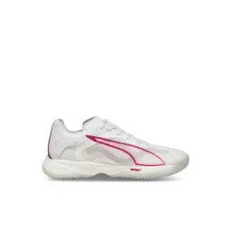 Puma Women Nitro Foam White & Lilac Crush Indoor Court Shoes