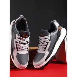 HITWAY Grey Melange Non-Marking Mesh Walking Sports Shoes