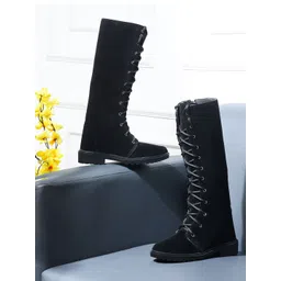 Snasta Women Knee-High Velvet Winter Boots