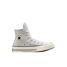 Converse Women's Chuck 70 Crinkled Leather High Top Grey Sneakers