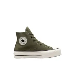 Converse Women's Chuck Taylor All Star Lift Platform Colorful Suede High Top Green Sneakers