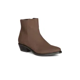 Saint G Women Casual Block-Heeled Leather Ankle Boots