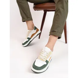 OZZOH Men Round Toe PU Sneakers