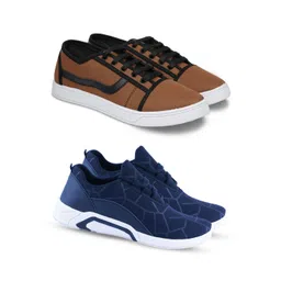 Spotwalk Men Pack of 2 Mesh Running Shoes