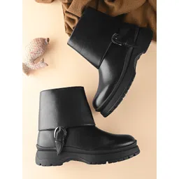 The Roadster Lifestyle Co. Women Round Toe Mid-Top Platform Heel Regular Boots