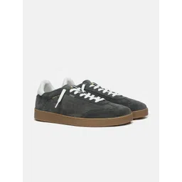 ZEESH Men Round Toe Lace-Ups Suede Basics Sneakers