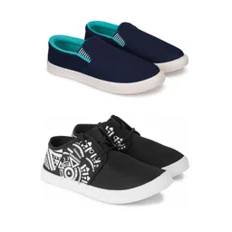 Spotwalk Men Pack Of 2 Mesh Running Shoes