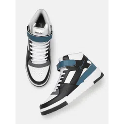 FCUK Men Colourblocked Mid-Top Sneakers