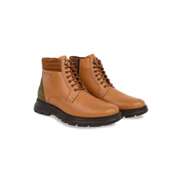 GAS Leather Round-Toe Casual Regular Boots