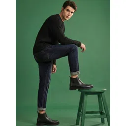 glitchez Men Block-Heeled Chelsea Boots