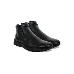 Allen Cooper Men Round Toe Leather Regular Boots