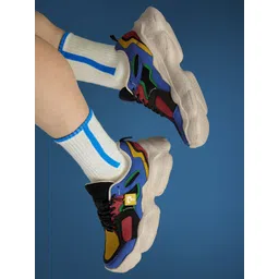 The Souled Store Men Colourblocked PU Sneakers