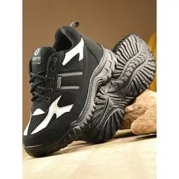 Ozarro Black Synthetic Leather Casual Shoes