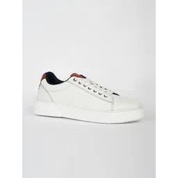 GAS Men Round Toe Leather Sneakers with Lace -Up Closure