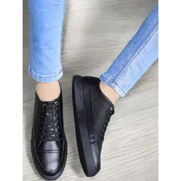 PLAYTOES Men Black Synthetic Casual Shoes