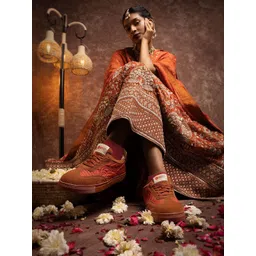 bacca bucci Women Rangreza Ethnic Sneakers for Indian Festive & Ethnic Wear Kesari UK 3