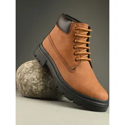 Roadster Men Tan Synthetic Suede Lace-Up Boots