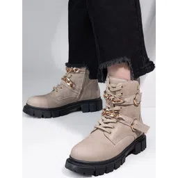 Alberto Torresi Women Textured Round Toe High-Top Boots