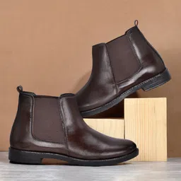 Brown Shoes For Men Synthetic Leather Shoes Boots For Men