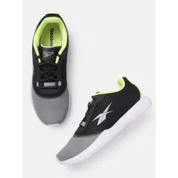 Reebok Men Black & Grey Woven Design Edgility Runner Shoes