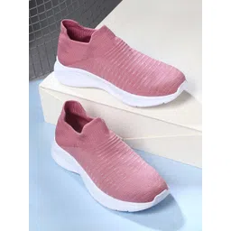 HRX by Hrithik Roshan Women Pink Textured 3D Flex Slip-On Walking Shoes