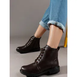 FRANINO PARIS Women Textured Round Toe Regular Boots