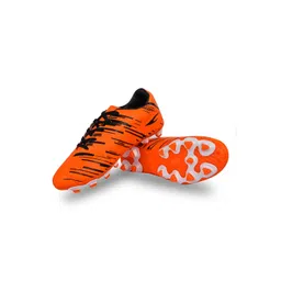 FOOTBOX Men PU STRIKERORANGE-Orange Regular Football Non-Marking Sports Shoes
