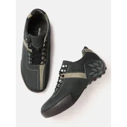 Woodland Men Round-Toe Leather Sneakers