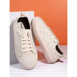 Styli Men's Beige Casual Sneakers