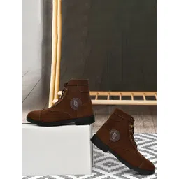 ARIWA Men Brown Block-Heeled Regular Boots