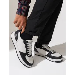 Flying Machine Men PU Colourblocked Lace-Ups Sneakers