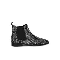 Saint G Rory Black Snake Print Leather Chelsea Boot