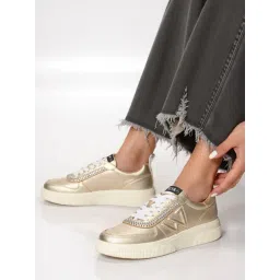 Whitesta Women's Gold Sneakers