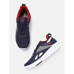 Reebok Men Navy Blue & White Woven Design Conclave Runner Shoes