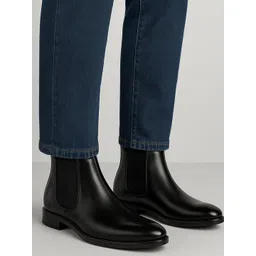 ASTEROID Men Block-Heeled Chelsea Boots