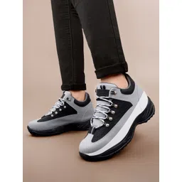 Bxxy Men Textured Invisible Hidden Height Increasing Lace-up Casual Sneakers