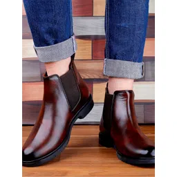 Bxxy Men Textured High-Top Chelsea Boots